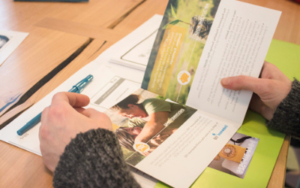 hands holding a brochure on the RDSP