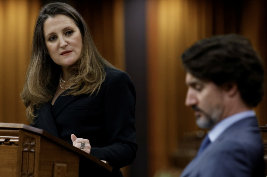 Chrystia Freeland and Justin Trudeau